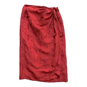 Talbots Red Paisley Maxi Skirt